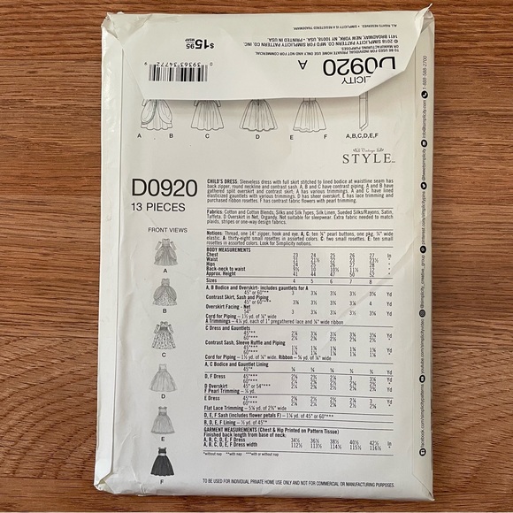 🔴 Girls Dress Sewing Pattern - Picture 2 of 2